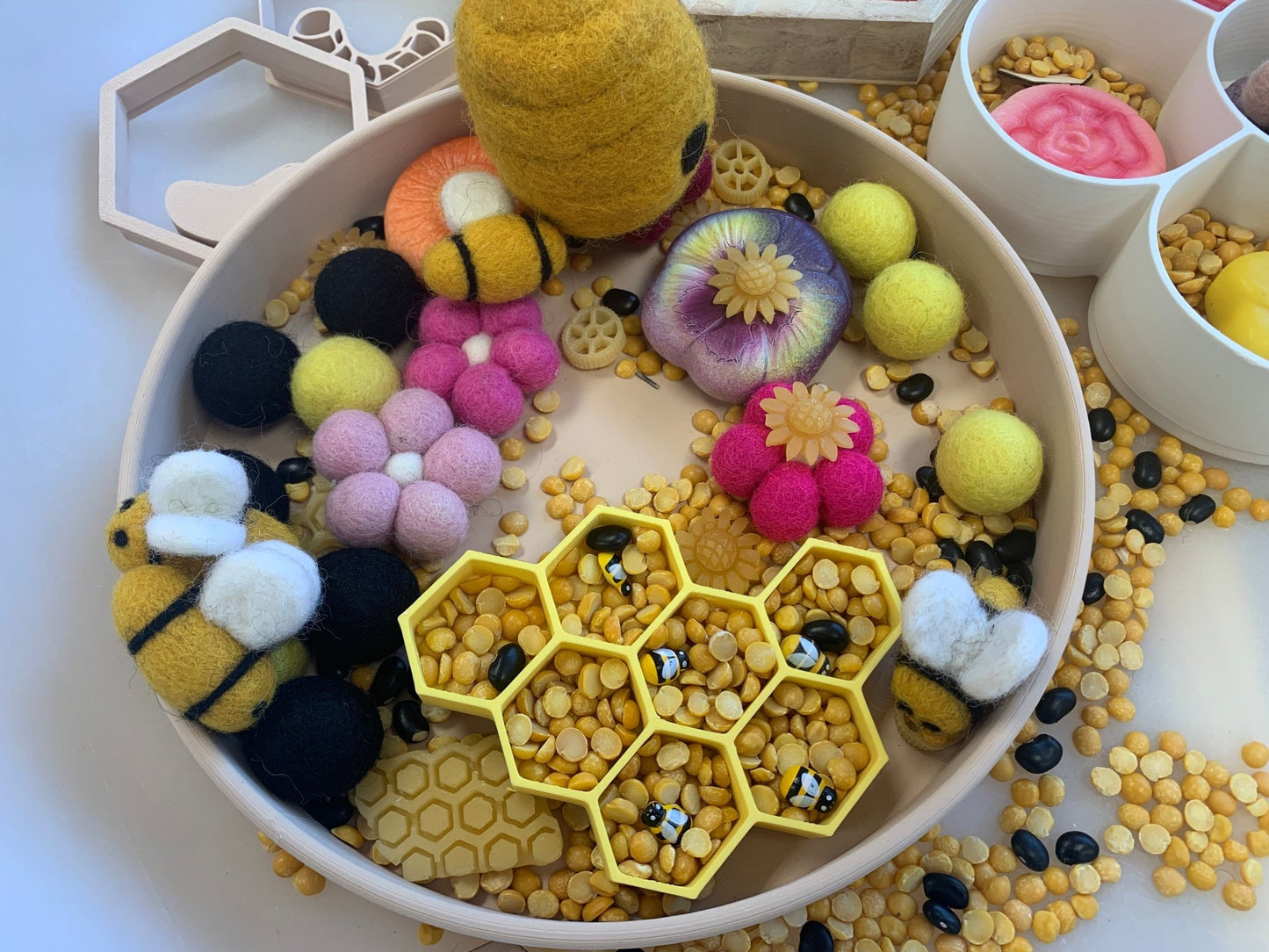 Honey Comb 3D printed Eco - Friendly - Sensory Tray - CJECOPLAY Inc.