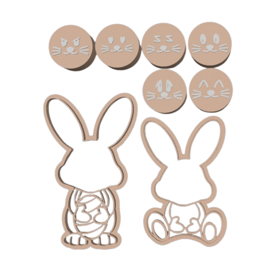 NEW - Easter Bunny_Rabbit Face Stamp & Eco Cutter - CJECOPLAY Inc.