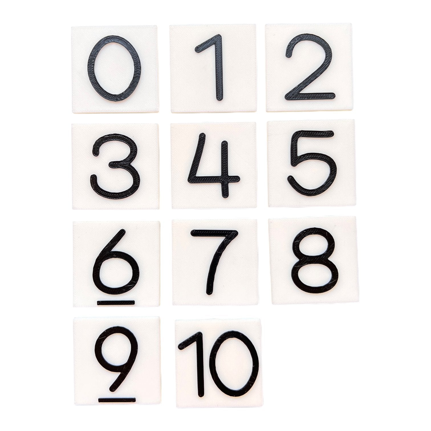 NEW - Number Chip Counters || Square - 0 - 10 - CJECOPLAY Inc.